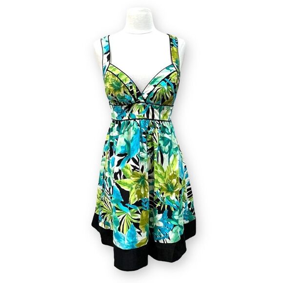 City Triangles Tropical Floral Empire Waist Mini Dress NWT Sz 9 - Picture 10 of 10